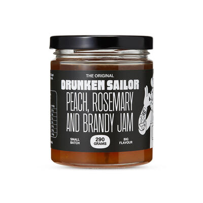 Peach and rosemary brandy jam